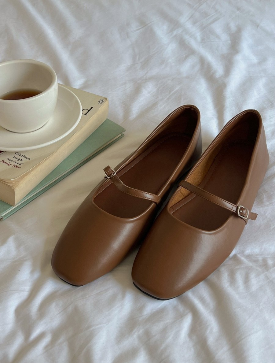 Helloen leather Flat shoes (1cm)