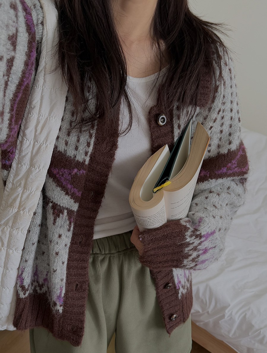 Onmien Nordic Wool Knit Cardigan