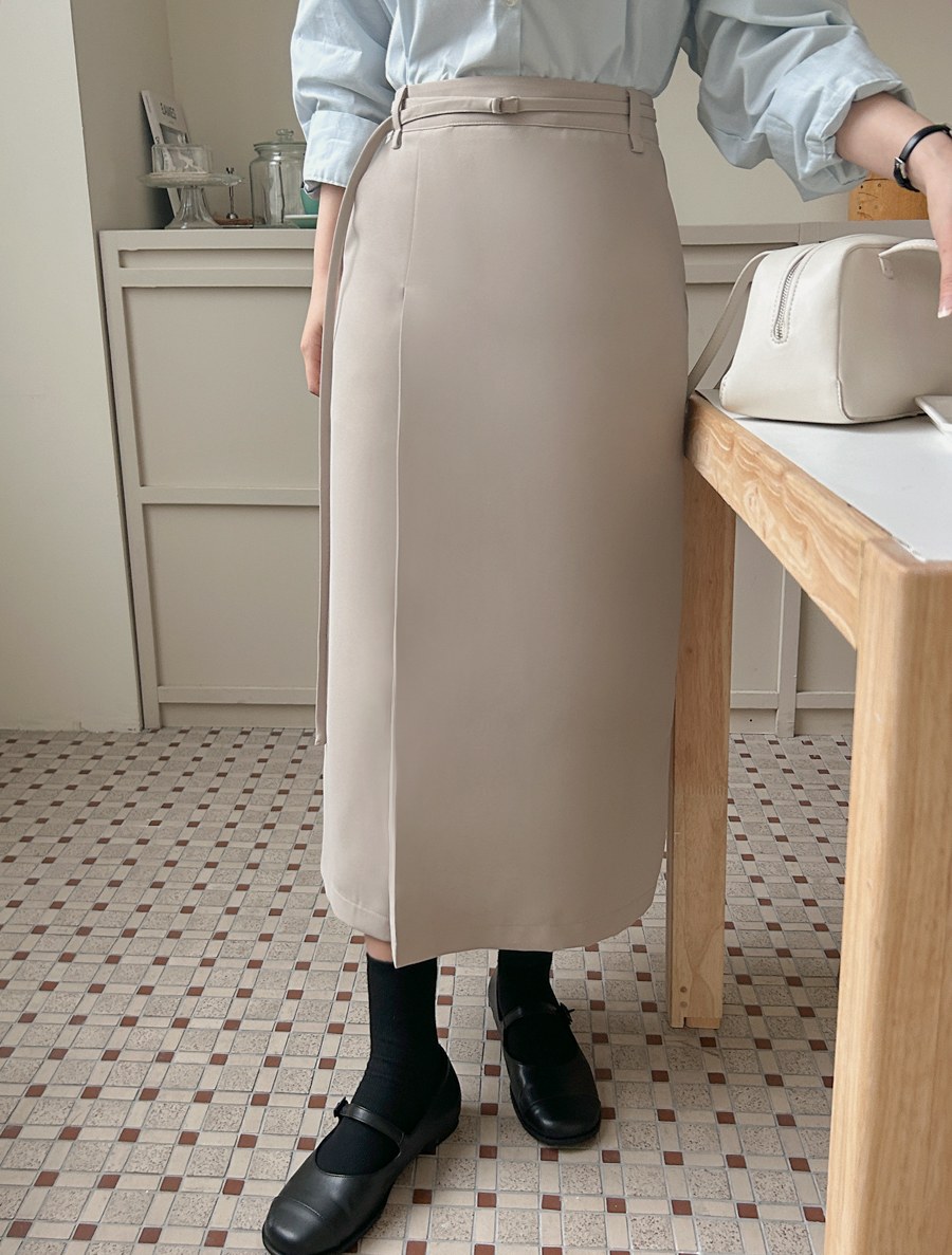 [EVELLET]Tavens BeltSET Pintuck Skirt