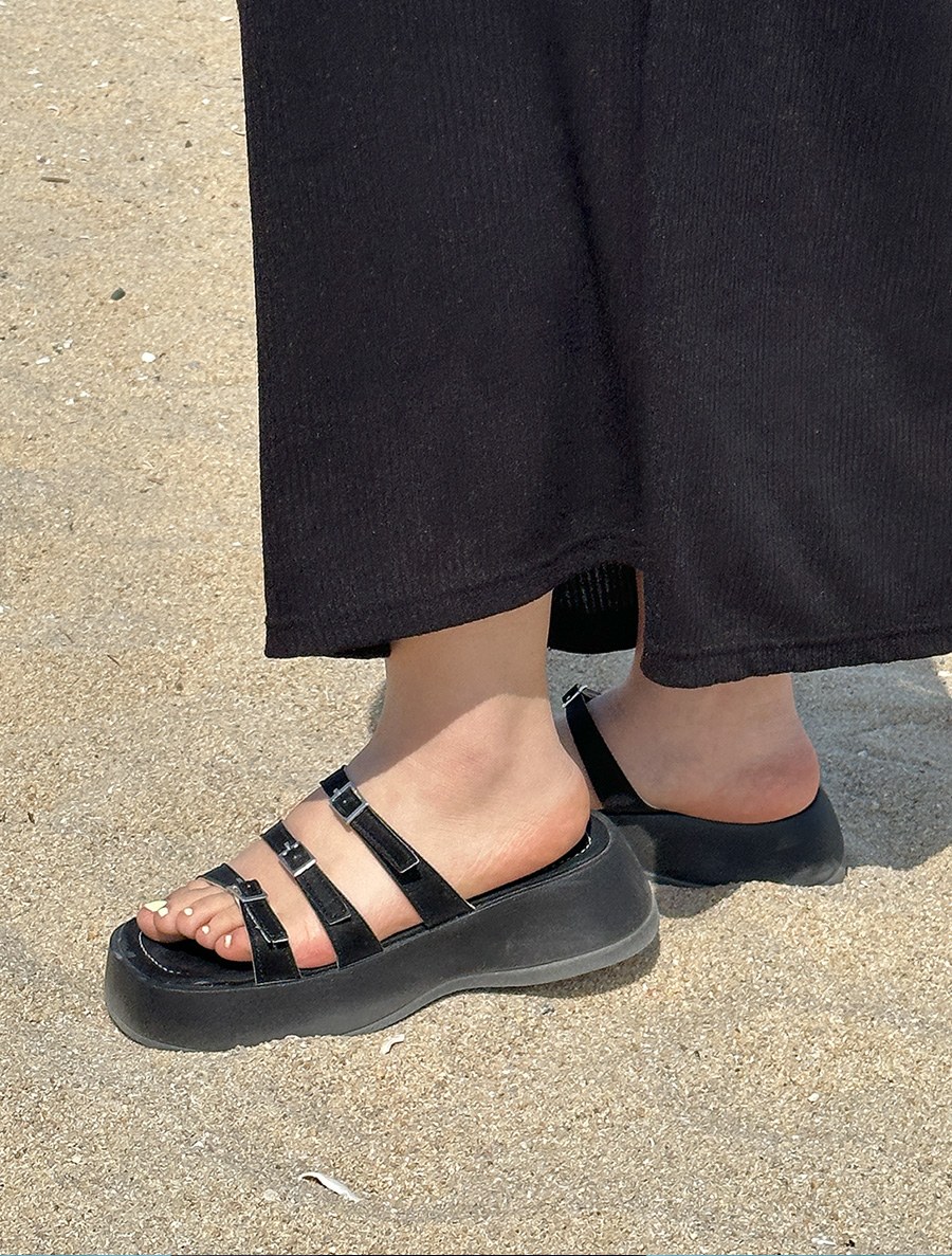 Deqian Strap Platform shoes Slippers(5cm)