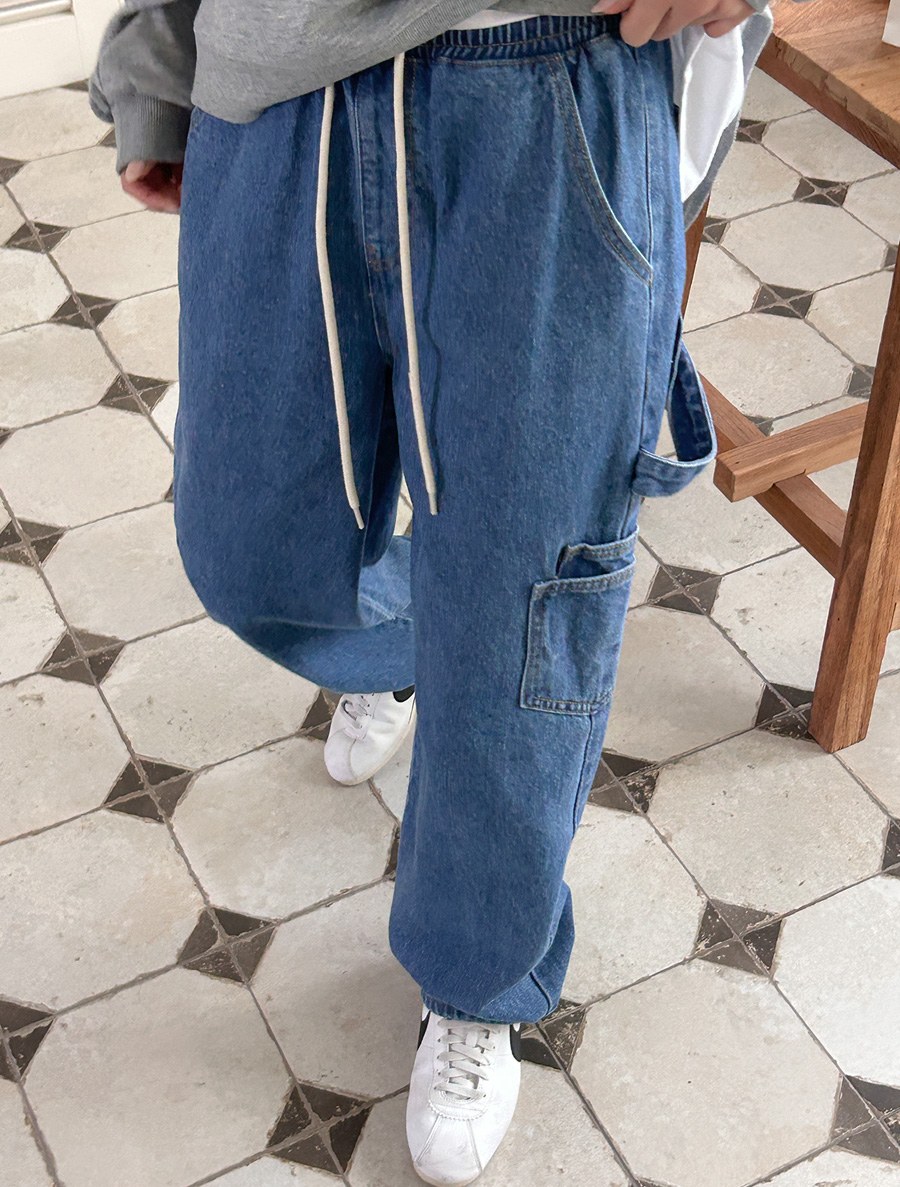Tsuhazen Pocket Denim Long Waistband Pants