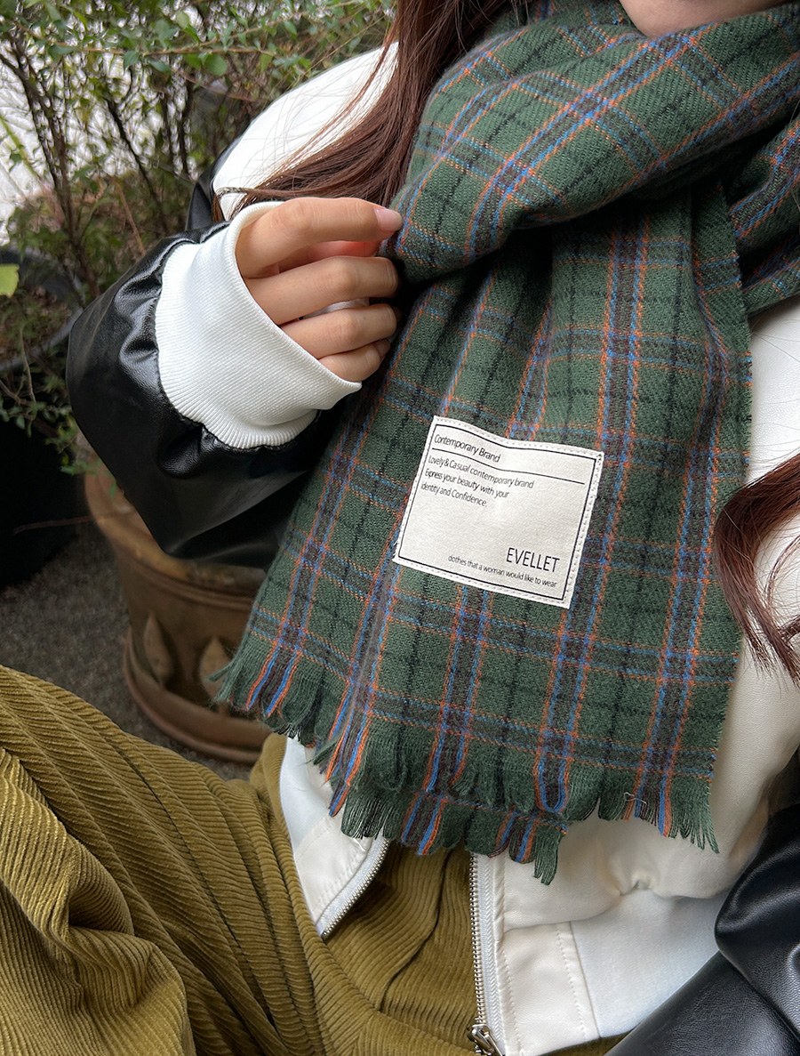 [EVELLET] Chemir Plaid Check muffler