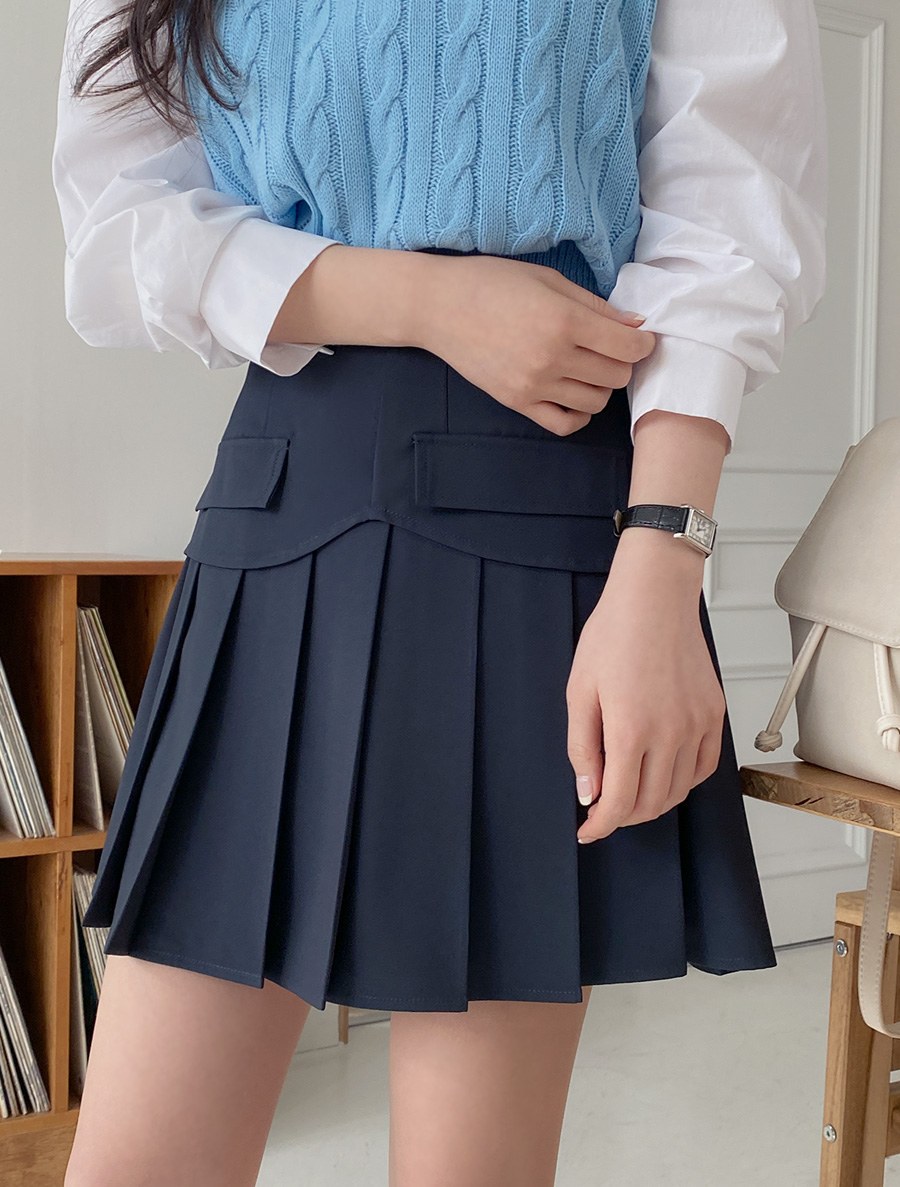 [EVELLET] Bakenson Pleats Skirt by Length