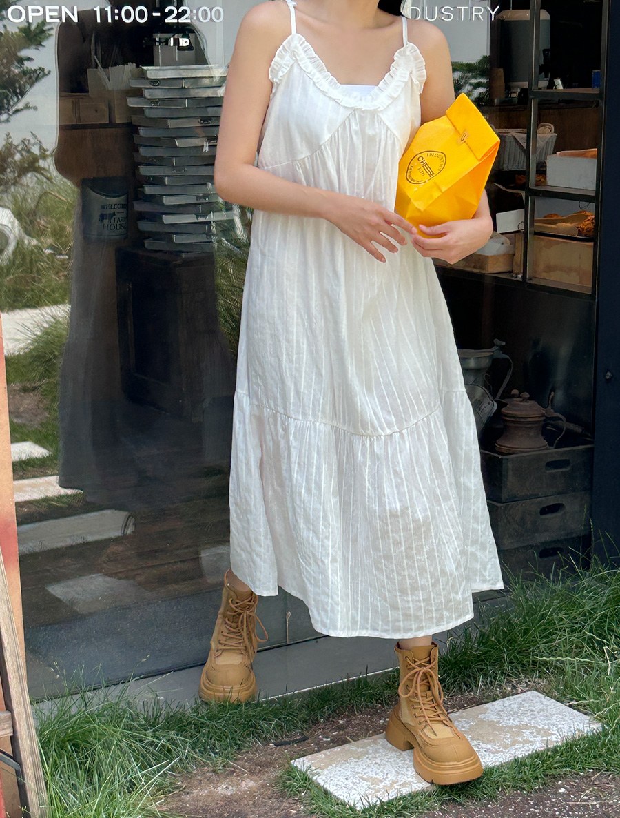 Sehab Frill Bustier Long Dress