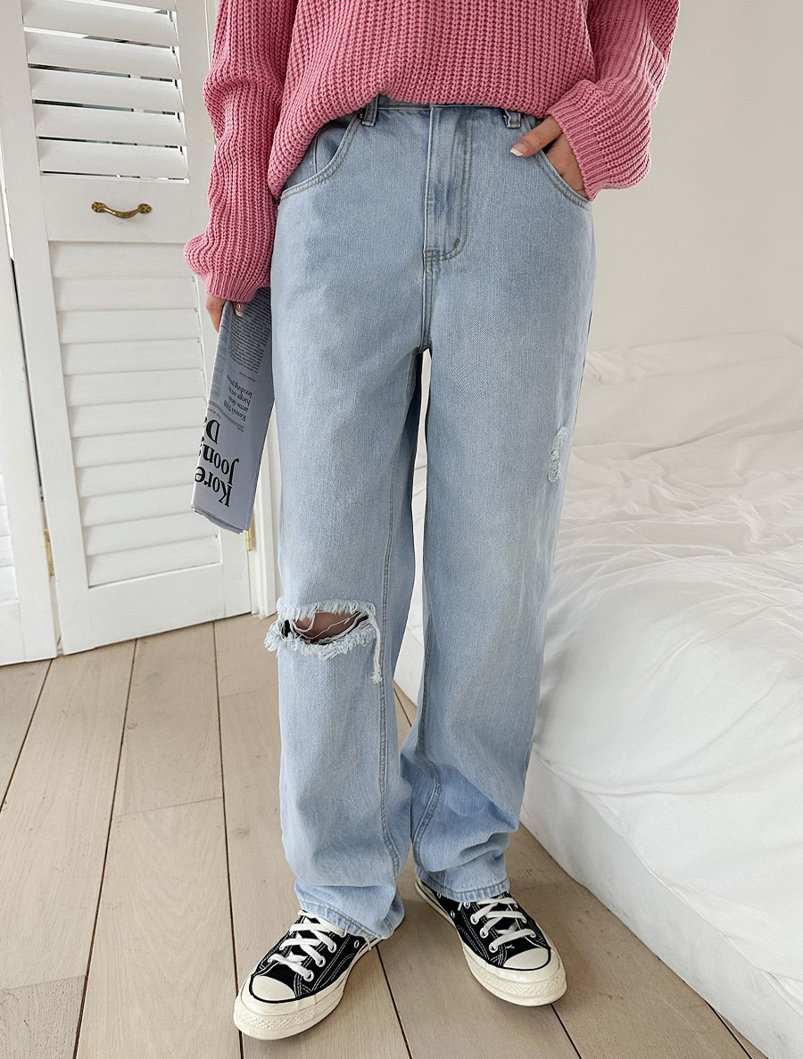 Fitzby Vintage Straight Long Denim Pants