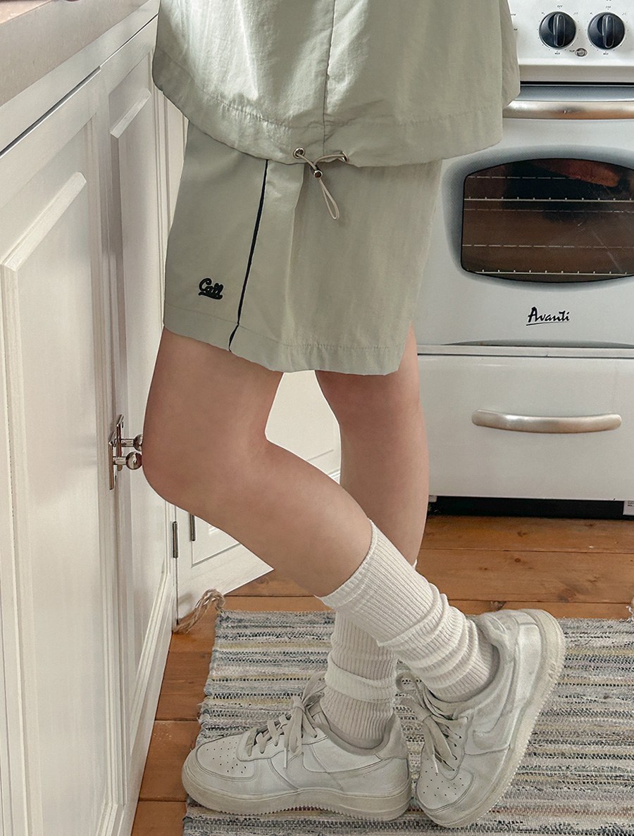 Decian Contrast Embroidery Shorts Waistband Pants