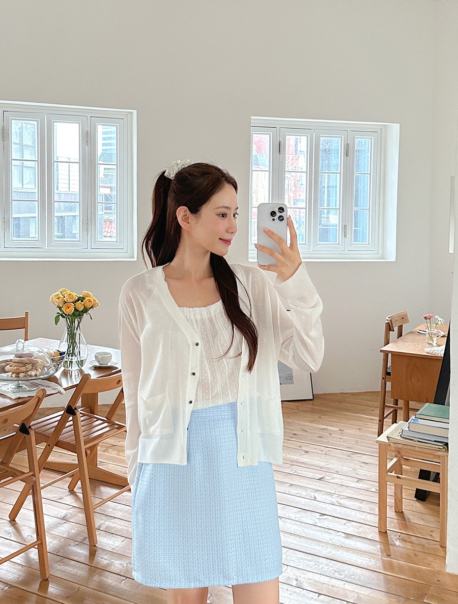 This Me See-through look Knit Cardigan