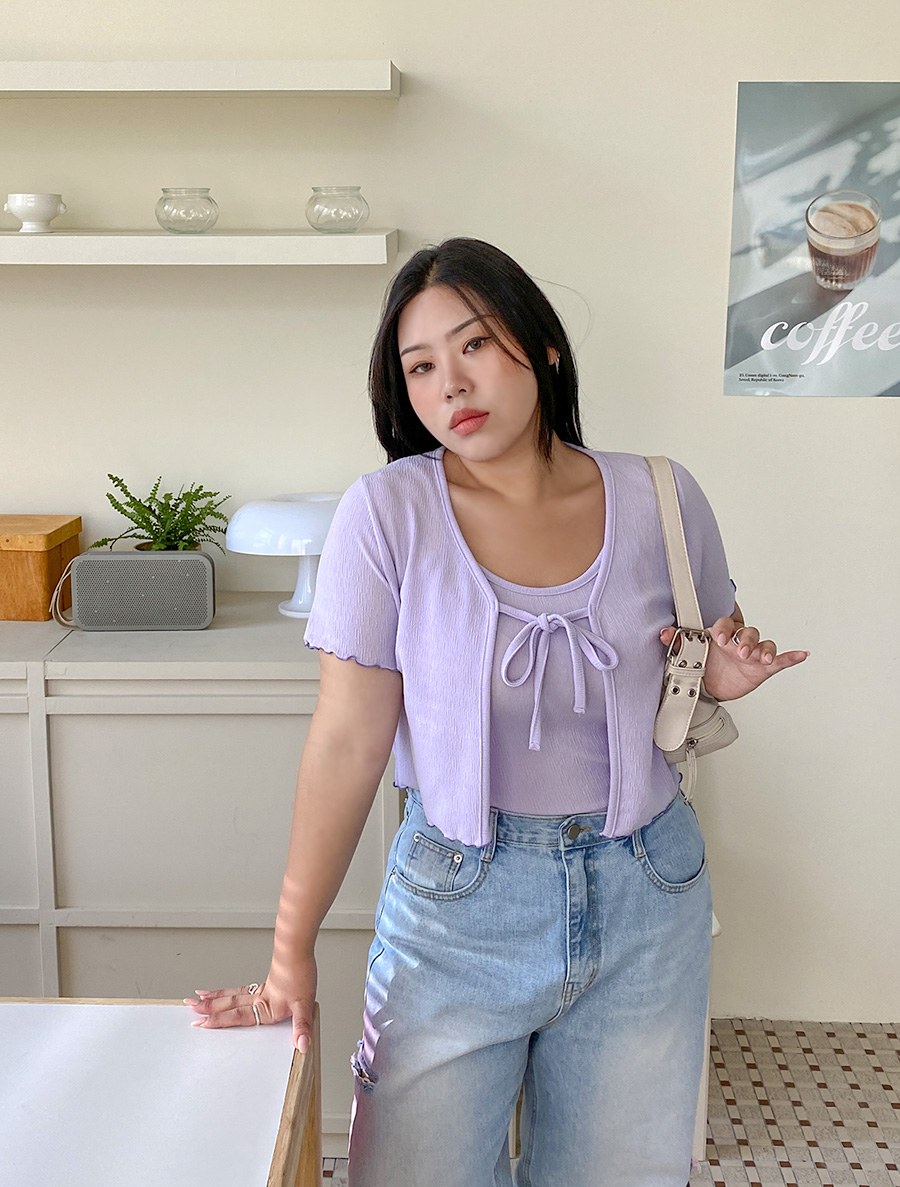[EVELLET] Belluna Yoru Sleeveless Cardigan SET