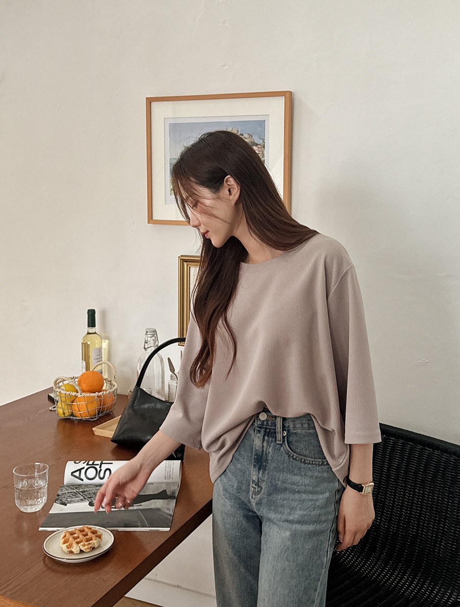 Orbiz Basic cropped sleeve tee