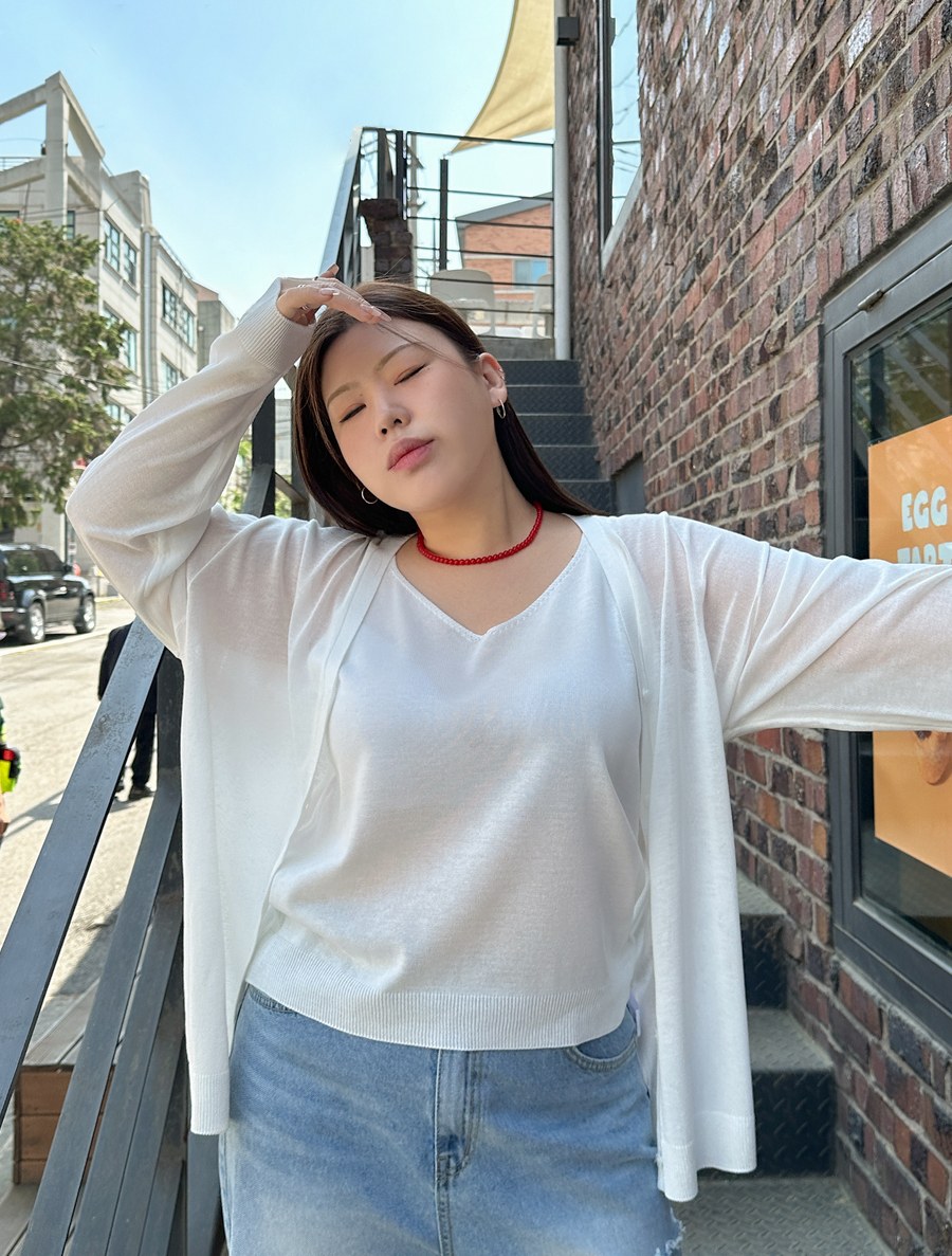 [EVELLET] The Sel D Basic Knit Cardigan