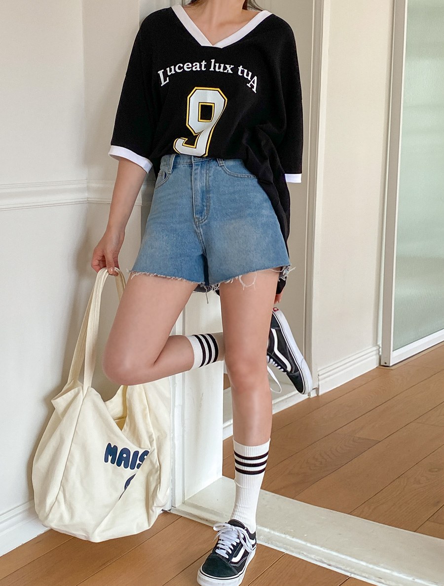 Bituge Cutting Shorts Denim Pants