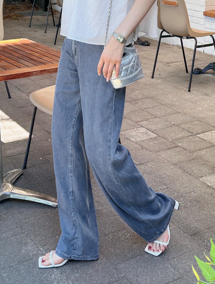 Rokien Tencel Straight Cool Denim Pants in Different Lengths