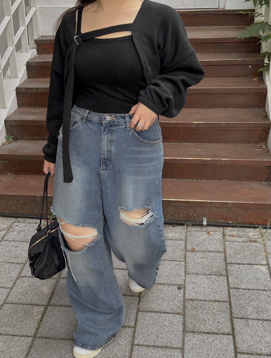 [EVELLET] Tormon Vintage Wide Denim Pants