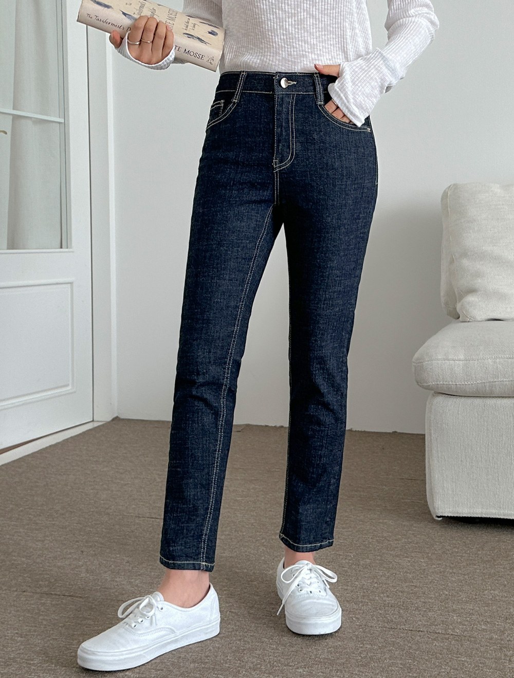 Renua Inner Banding Straight Denim Pants