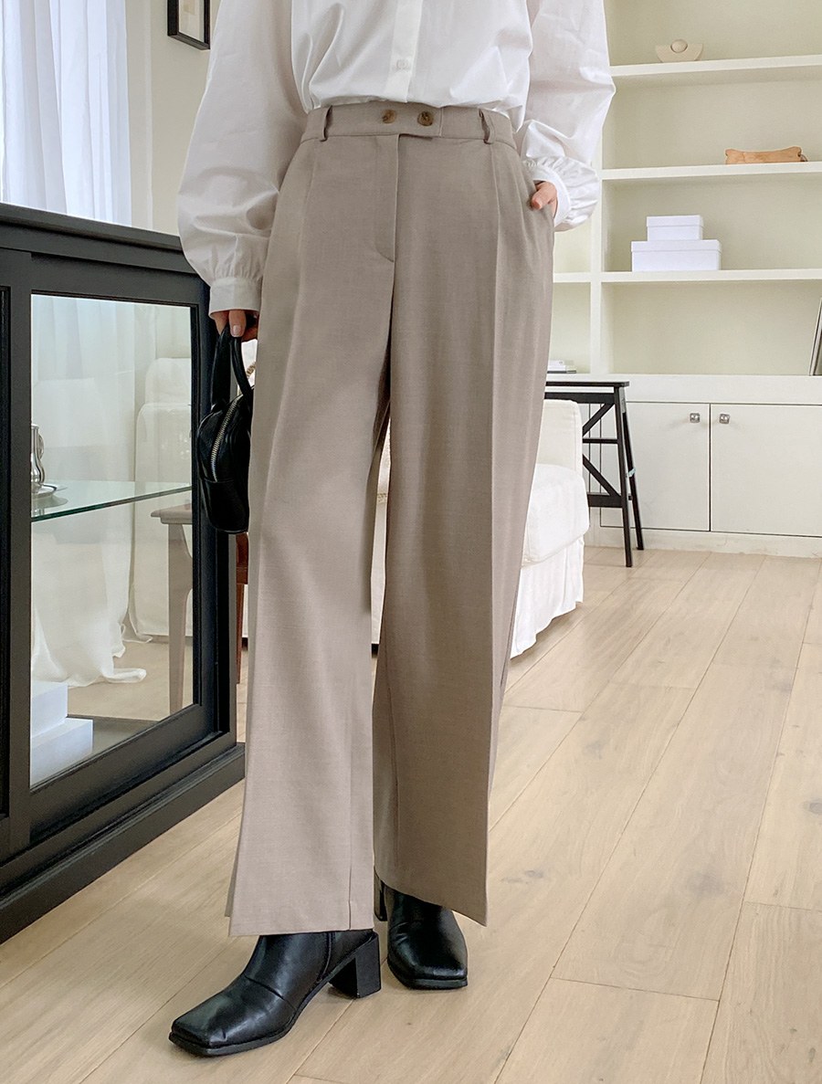 Chergen Pintuck Semi-Wide Slacks