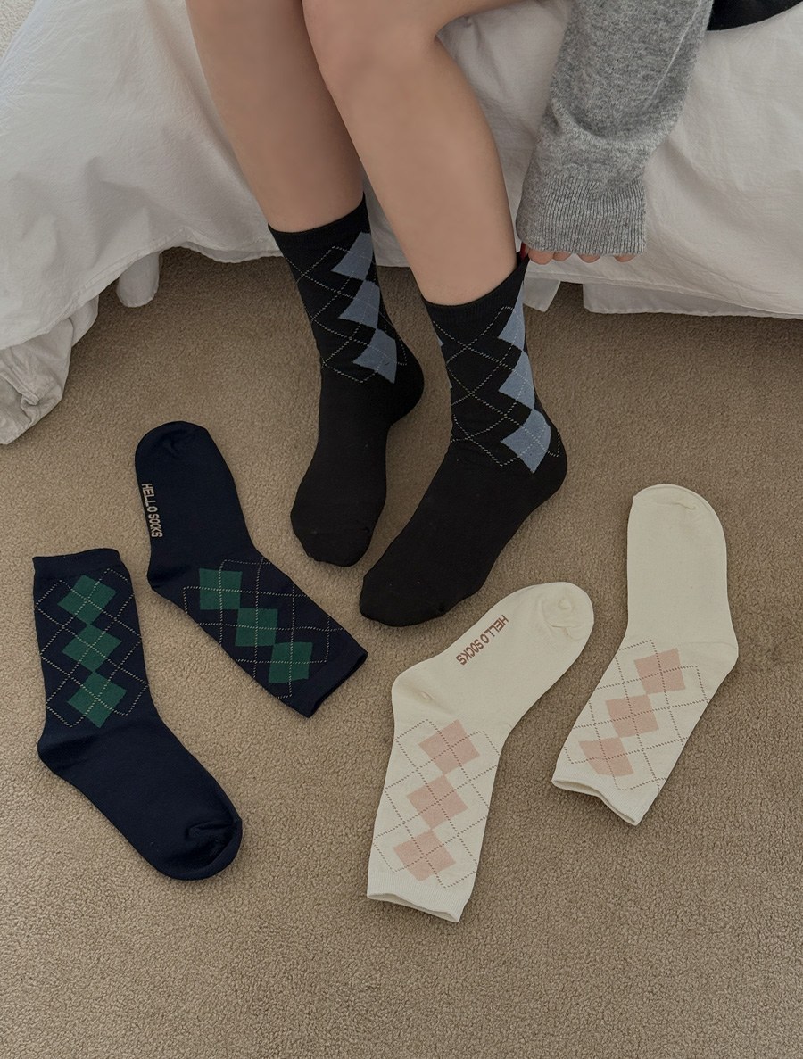 Beadmue Argyle Socks