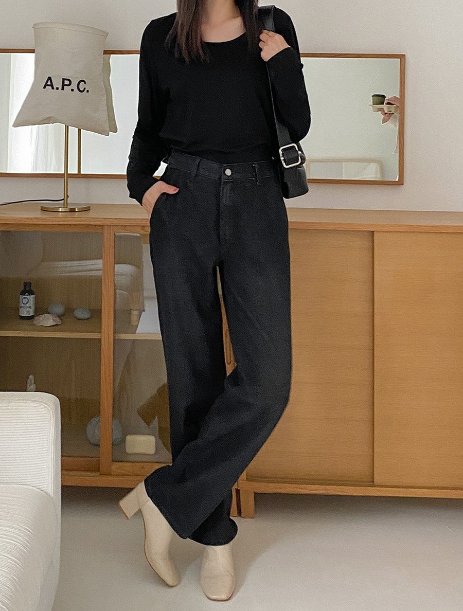 Sentiru semi-wide denim pants