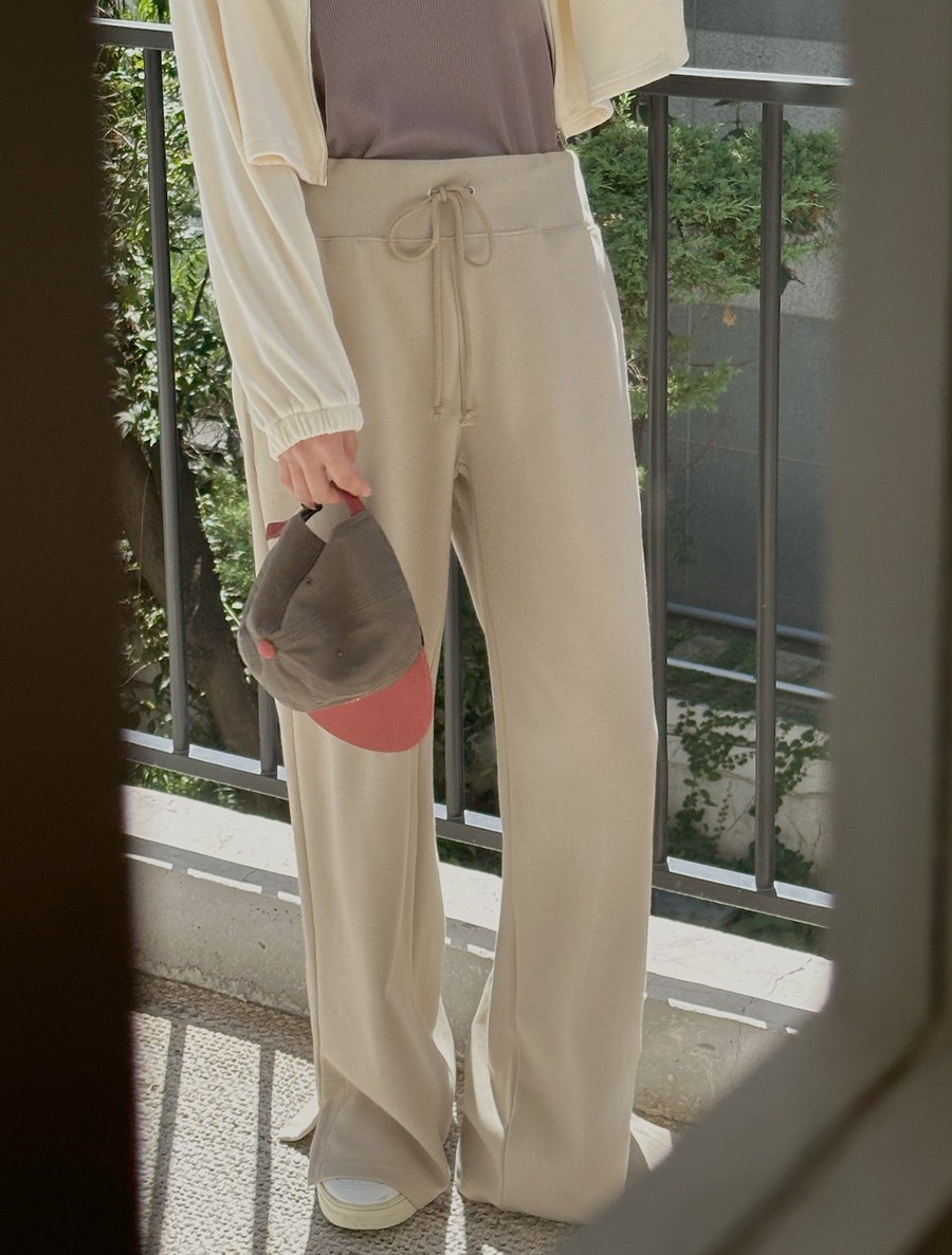 [EVELLET] Zionne Slit Waistband Pants