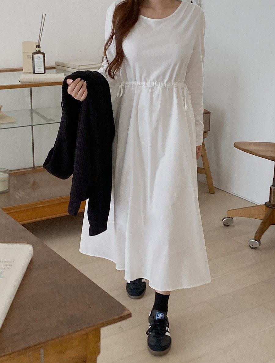 [EVELLET] Myve Cotton string Long Dress