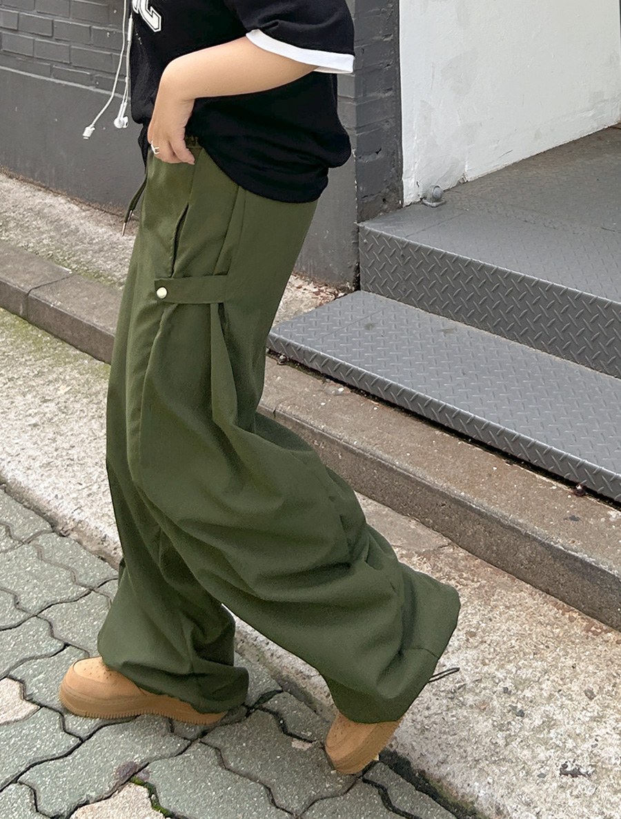 Bennoje string button long wide pants