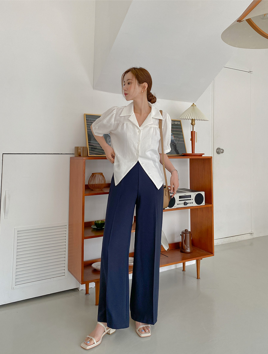 [Daily Pants] Gavis Comez Band Cool Wide Slacks