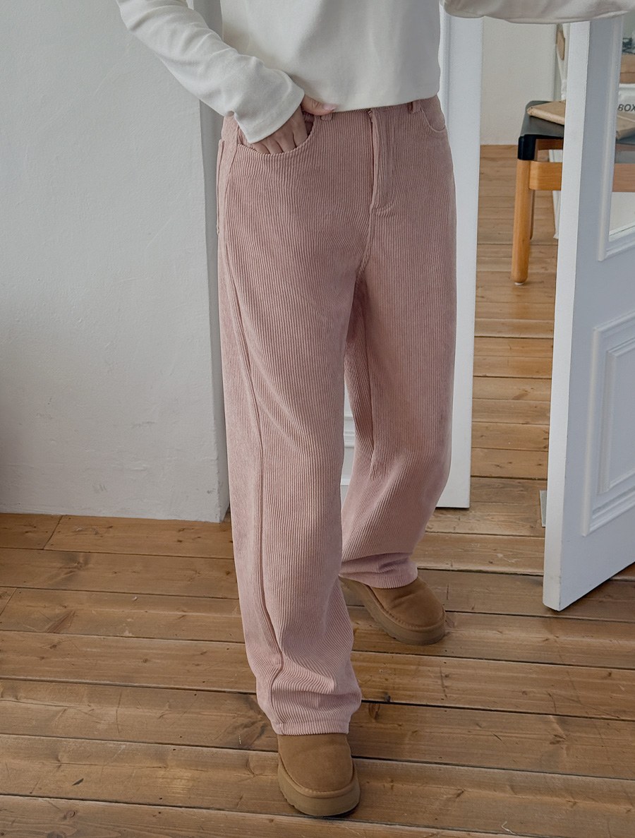 Ontvi Length-specific Raised Straight Corduroy Pants