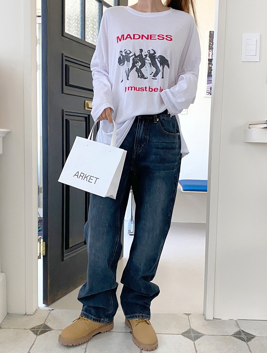 Setien semi wide denim pants