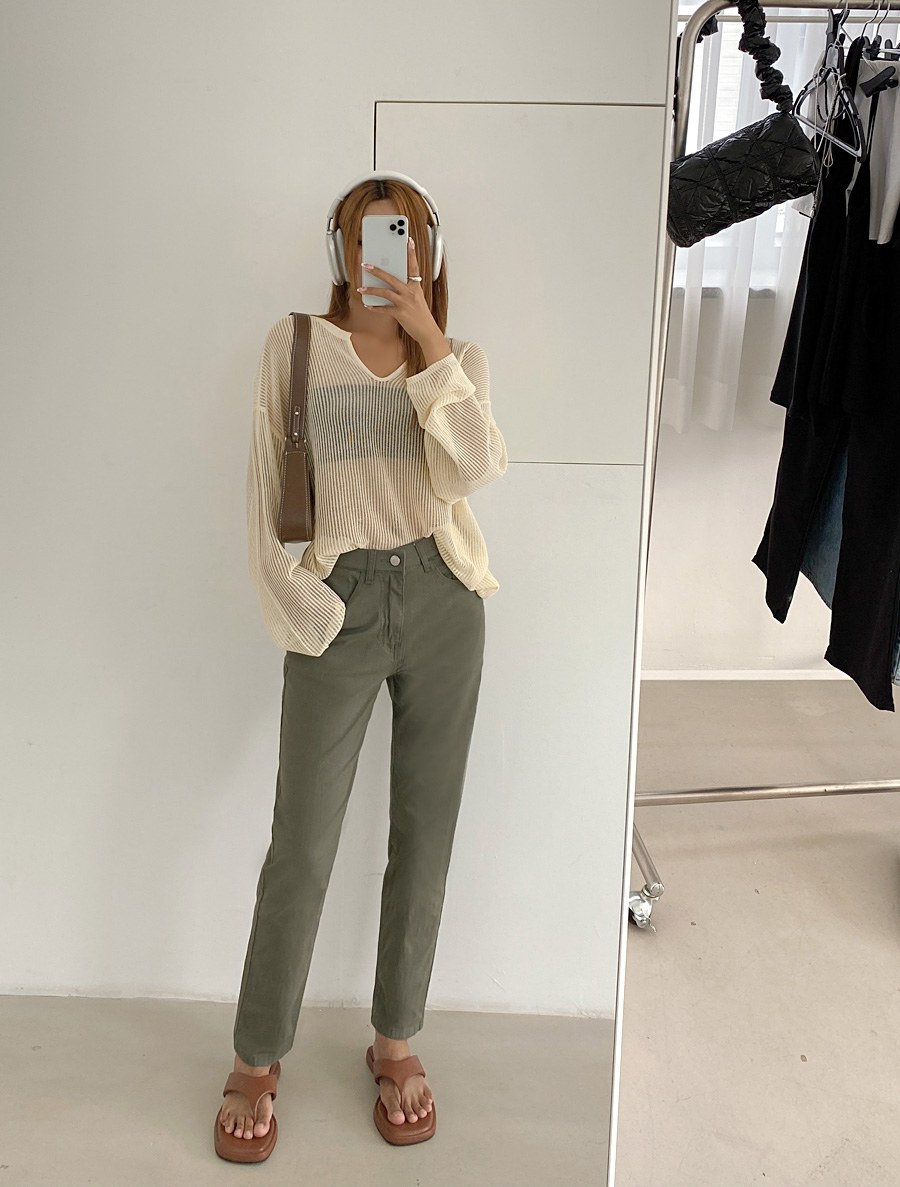 Dummy Hen Straight Hidden Waistband Pants