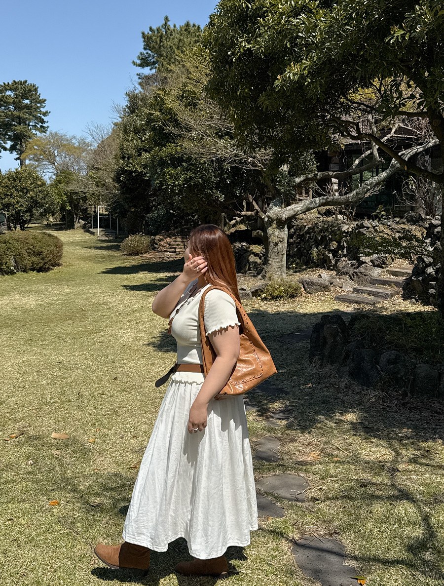 Radelnu Linen Flare Long Skirt