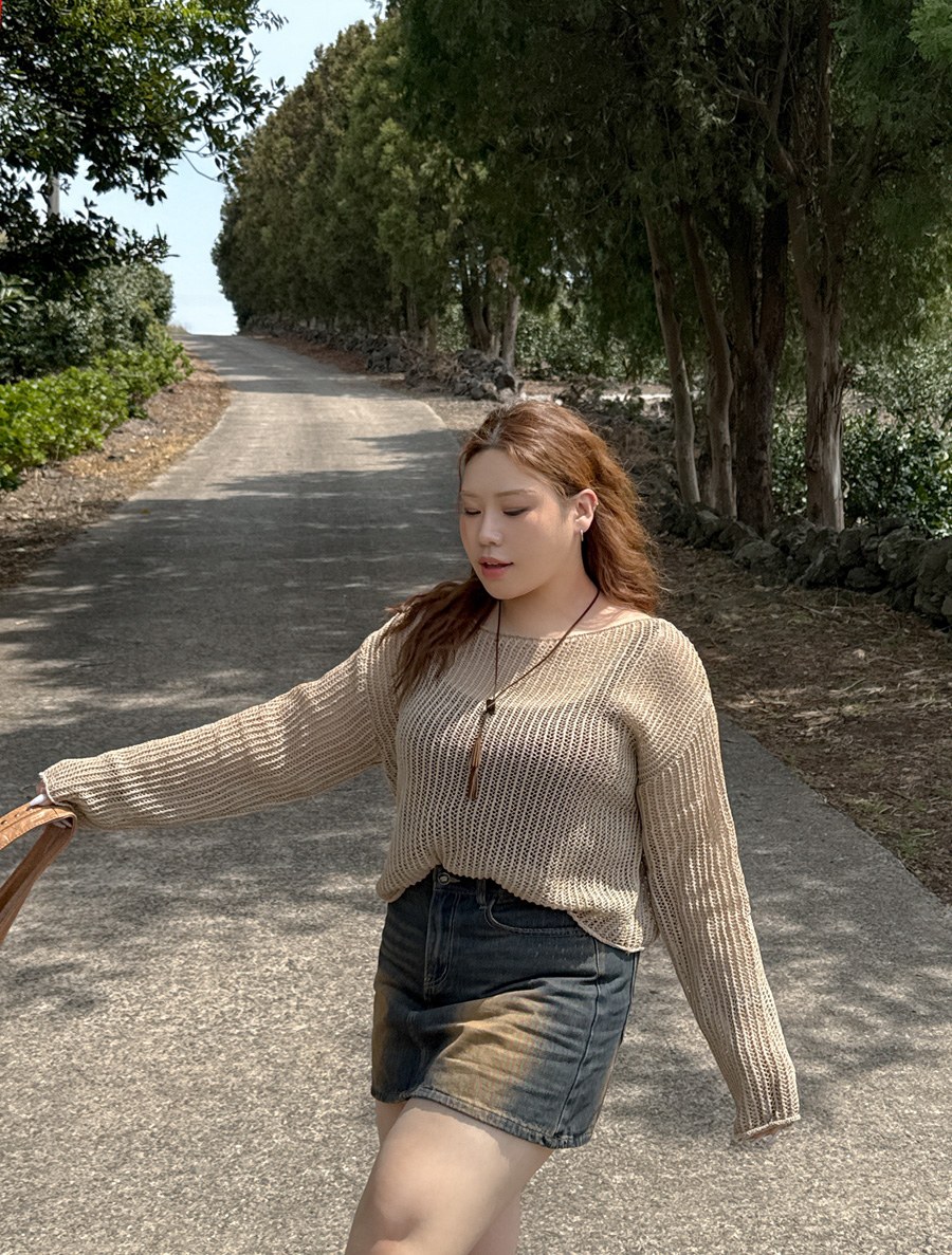 [EVELLET] Renckley Net Boatneck Knit