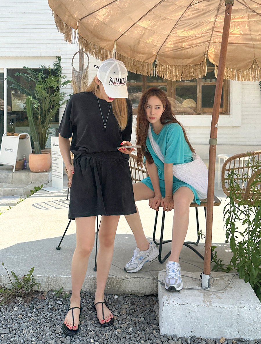 [EVELLET] Henry's Terry Basic Short-sleeve T-shirt