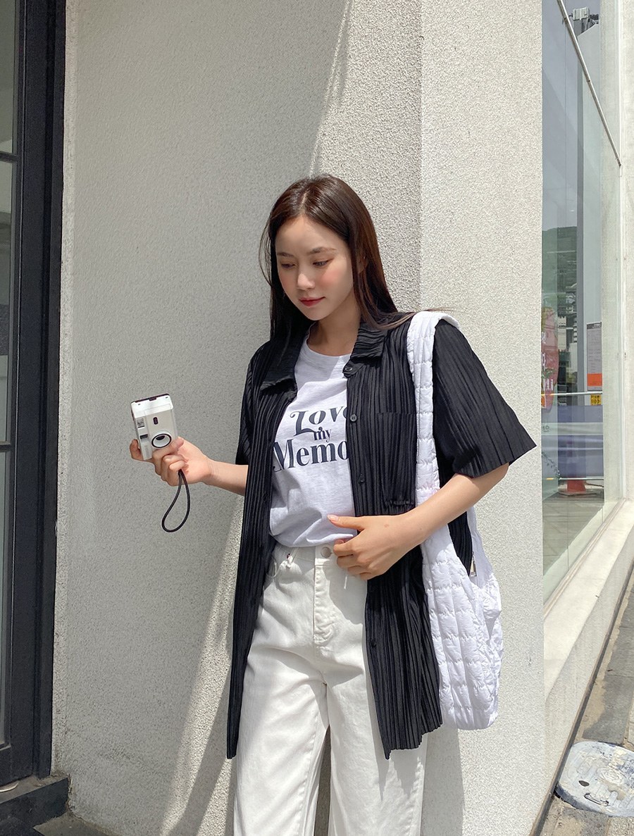 [EVELLET] Heirin Pleats Pocket Shirt