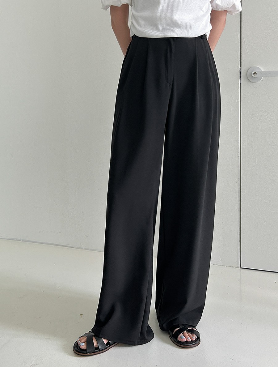 [EVELLET] Senia Cool Wide Long Slacks