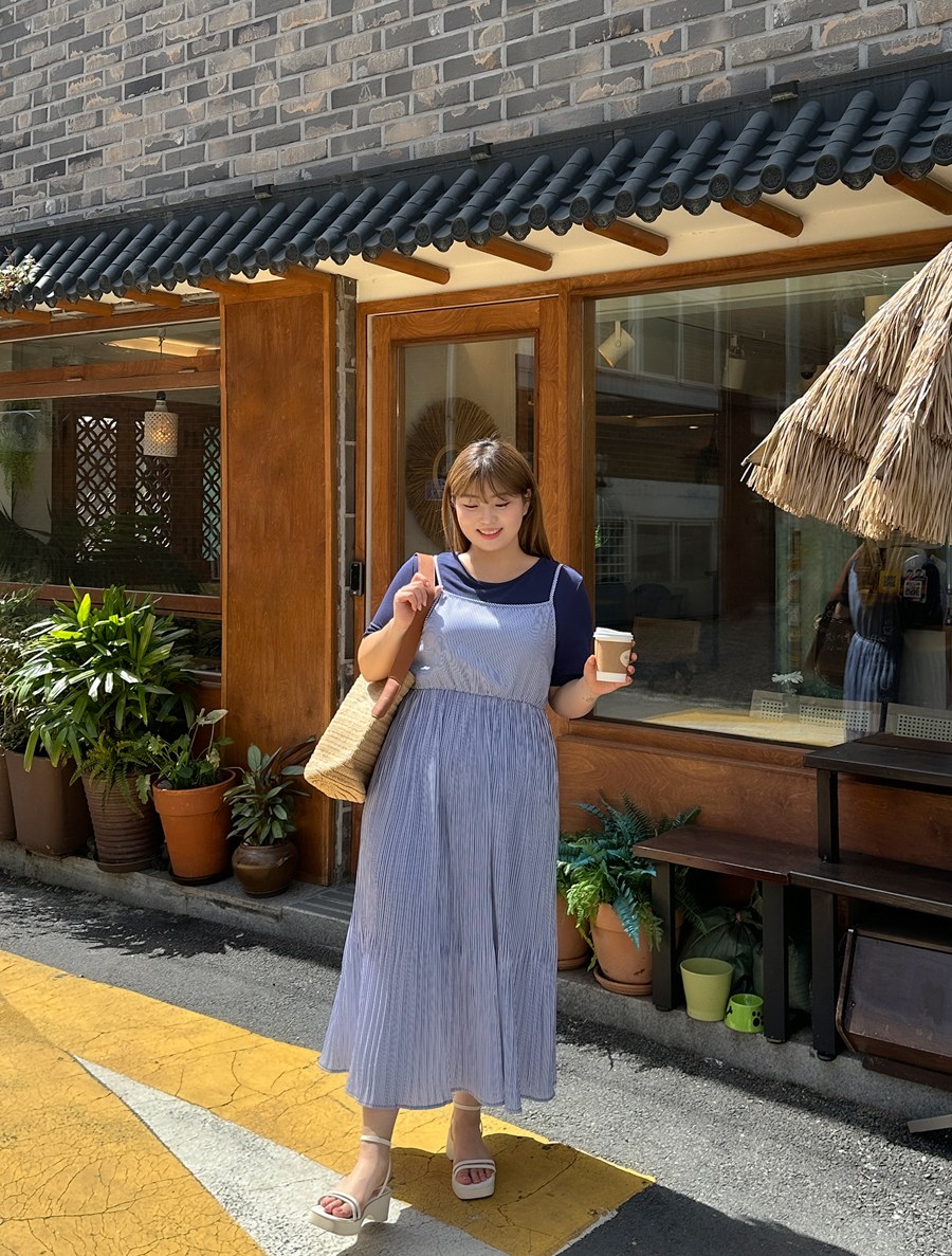 [EVELLET] Laurin Pleats Bustier Dress