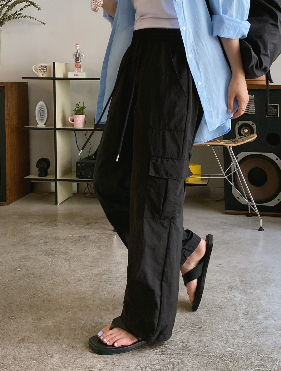 [EVELLET] Kumedin Cargo string Waistband Pants