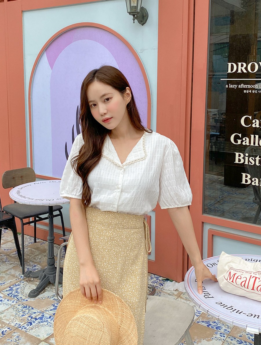 [EVELLET] Jayden Wrinkle Lace Blouse