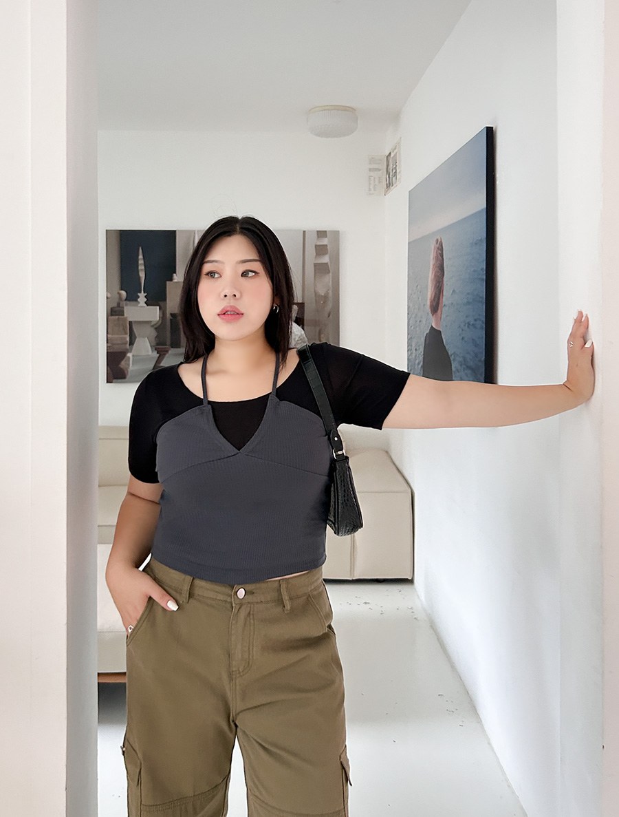 [EVELLET] Audunell Sleeveless T-shirtSET