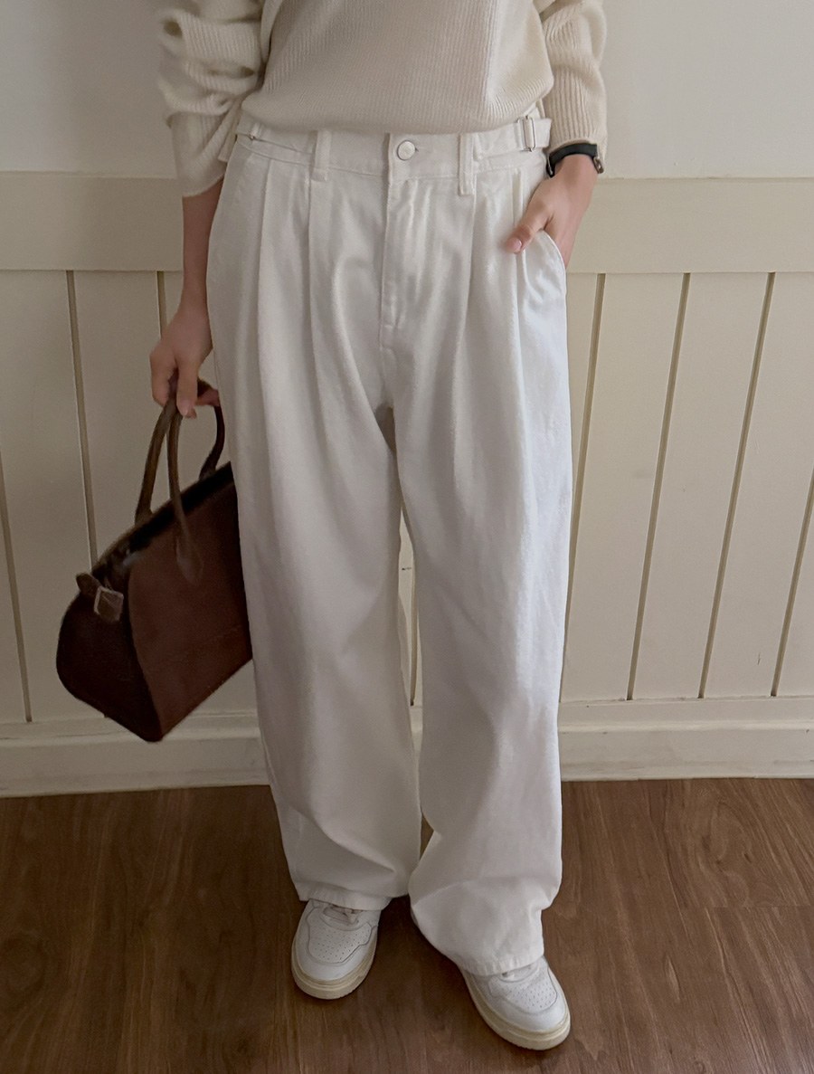 Arinto pin tuck wide cotton pants in different lengths