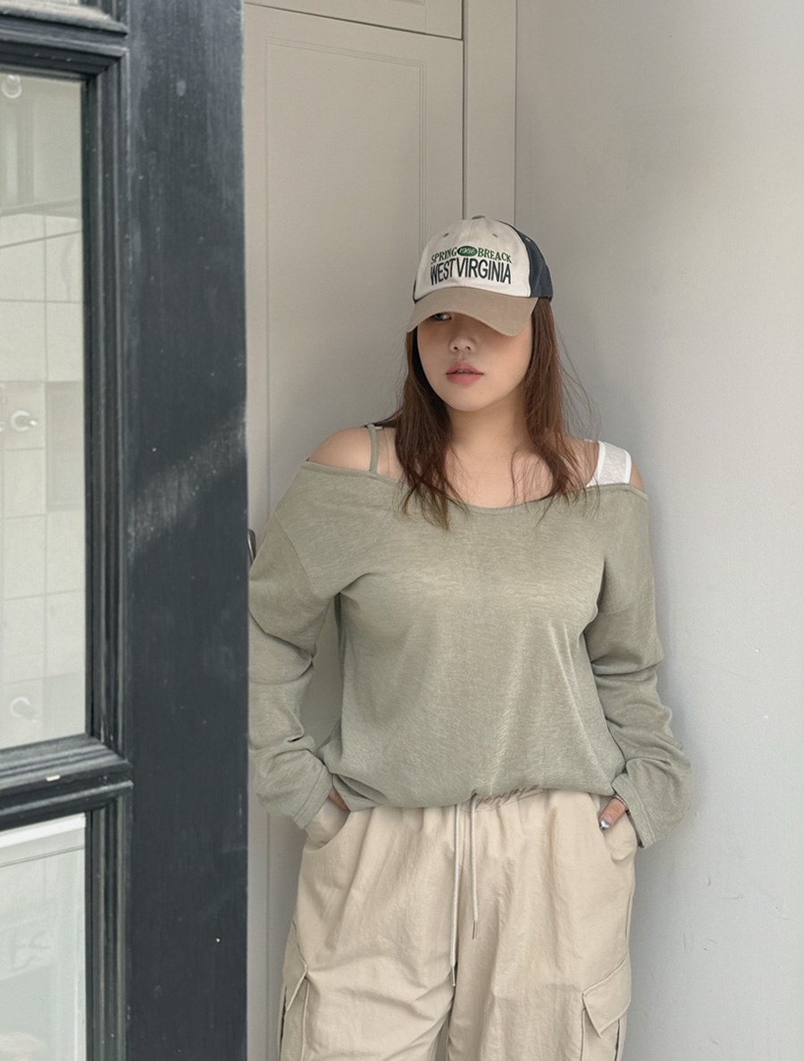 [EVELLET] Withmyu Contrast Layering T-shirt