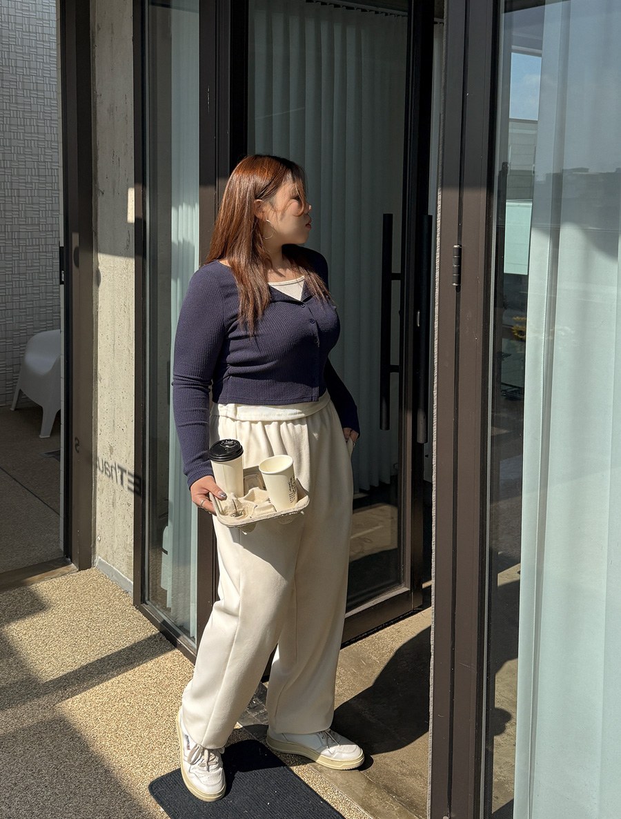 [EVELLET]Yurev logo embroidery long jogger pants