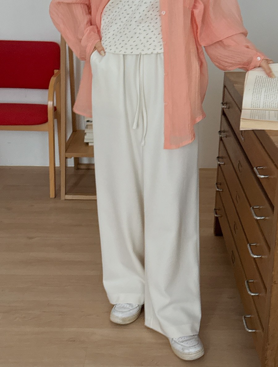 [EVELLET] Munito Puenbi Wide Waistband Slacks