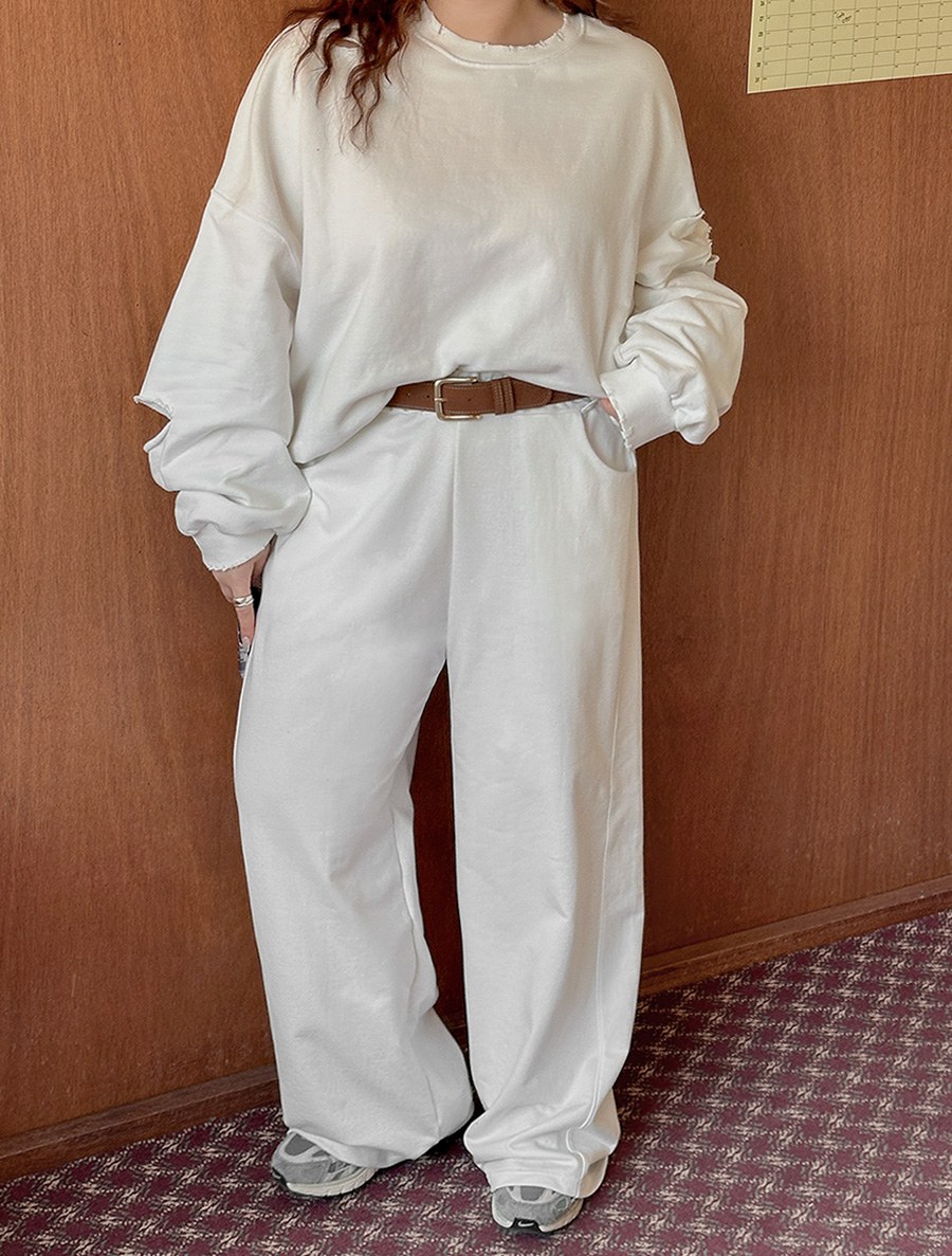 Viaden Cut Wide Long Waistband Pants