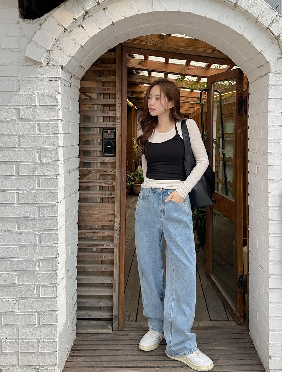 [Everyday Pants] Elmudee Cut Semi Wide Denim Pants