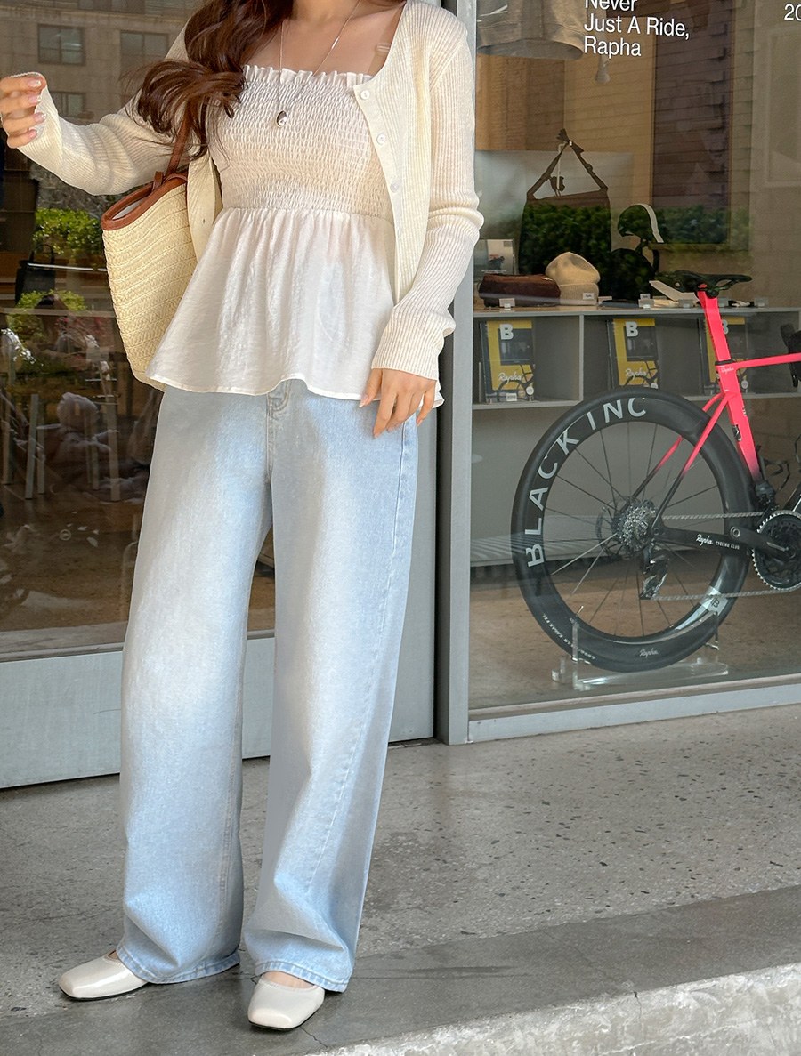 SPIBE Semi Wide Long Denim Pants