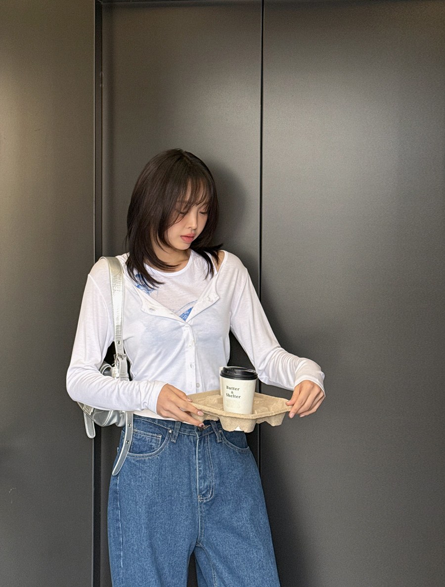 [EVELLET] Neilin U-neck Basic Cardigan