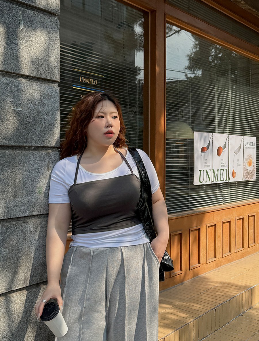 [EVELLET] Beria Halter neck bustier T-shirt