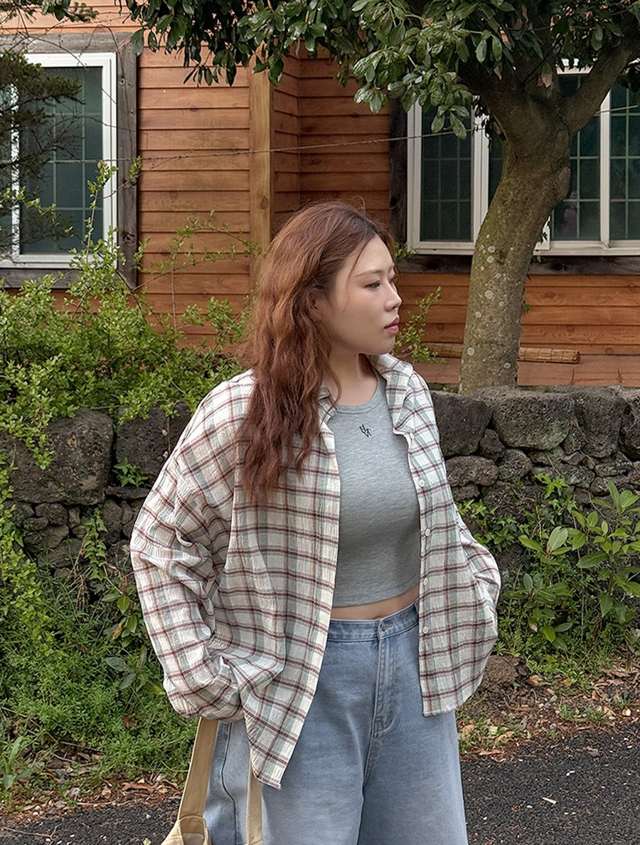 Kenya Plaid Check Yoru Cotton Shirt