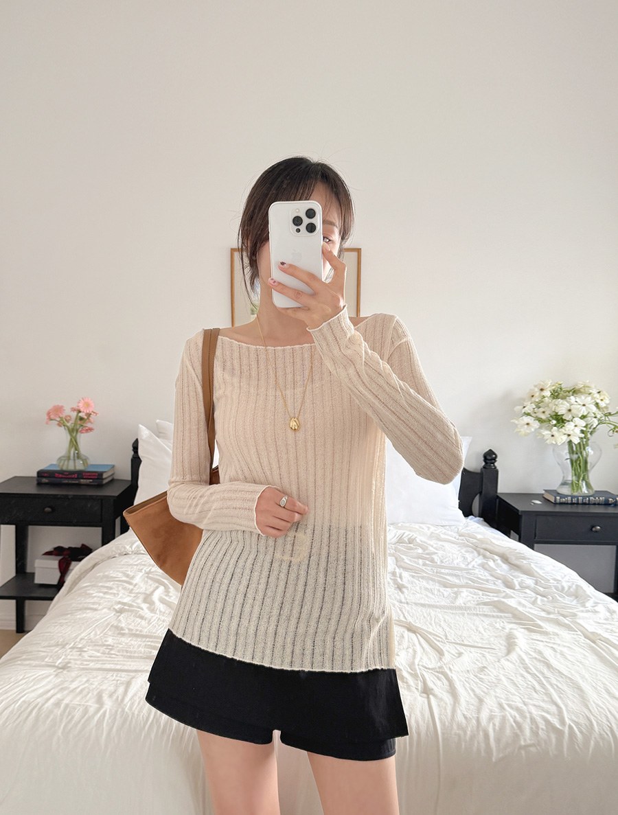 Psilin See-through look Linen Knit
