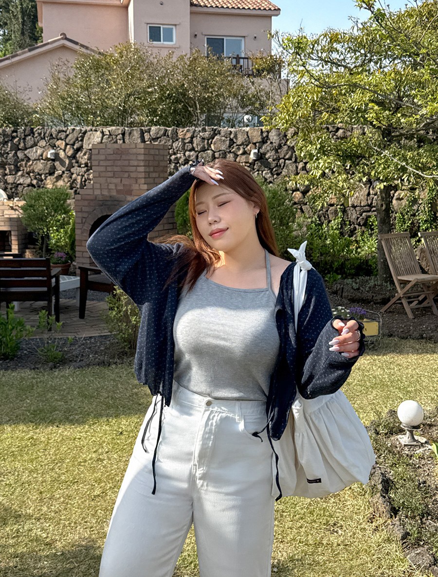 Lemain Flower bowknot wavy Cardigan