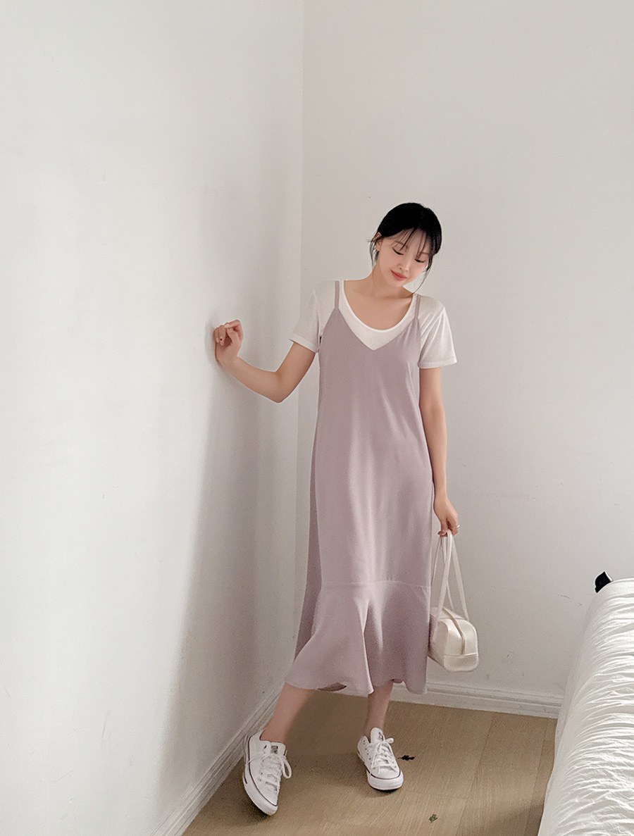 Julien Frill Bustier Long Dress